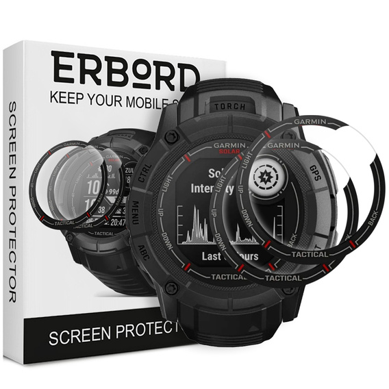 2x ERBORD Hybrid Glass pentru Garmin Instinct 2X