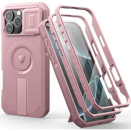 Husă blindată pentru iPhone 16 Pro, Dexnor CamProtect MagSafe, roz (Două rame)