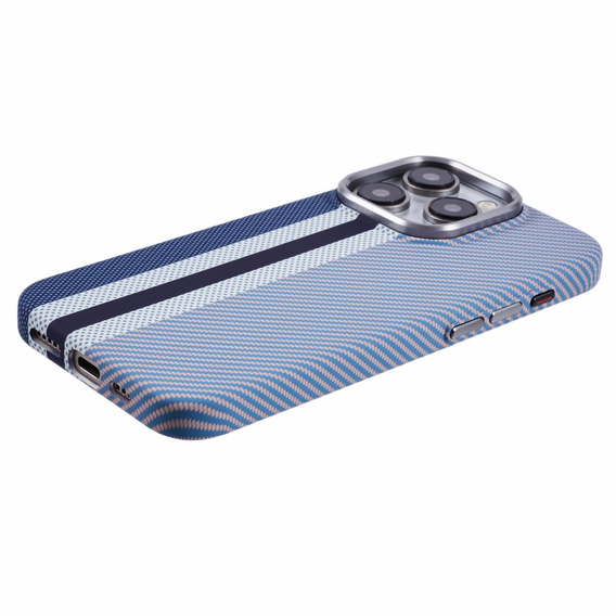 Carcasa pentru iPhone 13 Pro, Carbon Fiber MagSafe, albastru