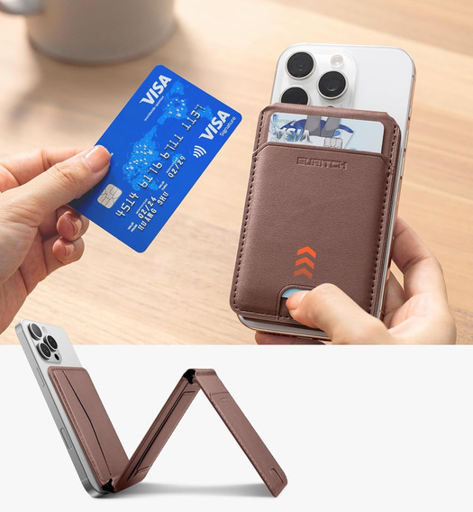 Portofel magnetic cu localizare, NFC și suport pentru iPhone 16 Pro