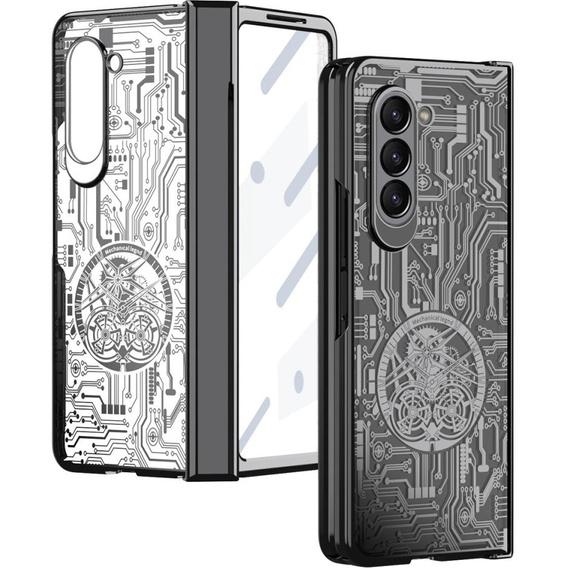 Husă pentru Samsung Galaxy Z Fold 5 5G, Mechanical Legend, negru