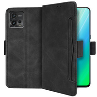 Cu clapetă pentru Motorola Moto G72 4G, Card Slot, negru