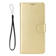 Cu clapetă pentru Samsung Galaxy A56, Crazy Horse Wallet, de aur