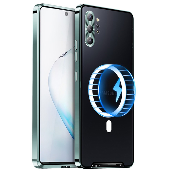 Carcasă de protecție pentru camera foto pentru Samsung Galaxy Note 10+ Plus, CamShield MagSafe, transparent / verde