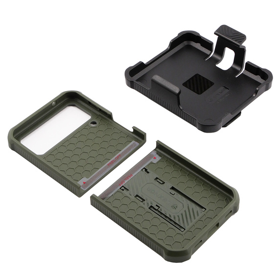 Husa blindată pentru Samsung Galaxy Z Flip 4 5G, Dexnor Clip Holder, verde