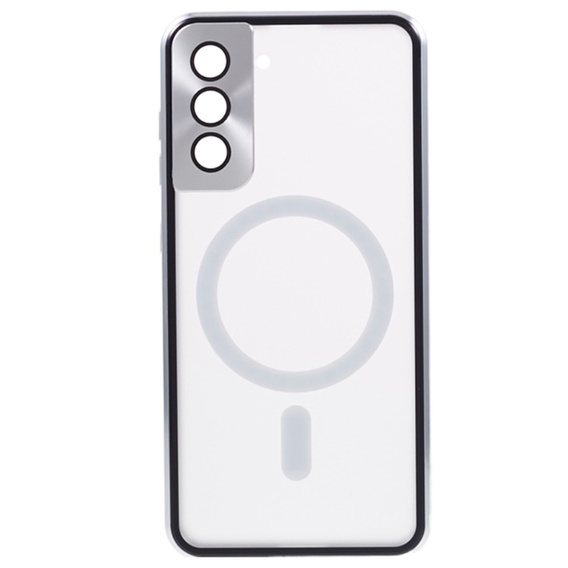Carcasa Magnetic Dual Glass MagSafe pentru Samsung Galaxy S21+ Plus, de argint