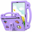 Husă pentru copii pentru Samsung Galaxy Tab S10 Lite / S10 FE / S9 FE, Cute Patterns, cu suport, violet