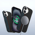 Carcasa pentru iPhone 16, Carbon Fiber MagSafe, negru / albastru