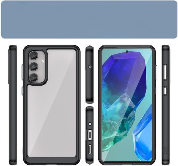 Huse pentru Samsung Galaxy M55 5G, Fusion Hybrid, transparent / negru