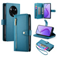 Cu clapetă pentru Realme 14 Pro+ 5G, Wallet Zipper Pocket, albastru