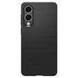 Carcasa Spigen pentru Samsung Galaxy S25 Edge, Liquid Air, negru + 9H Tempered Glass