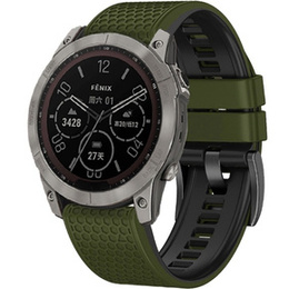 Curea de silicon pentru Garmin Fenix 7 / Forerunner 965 / 955 / 945 / 935, verde / negru