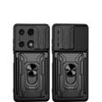 Husă blindată pentru Xiaomi Redmi Note 13 Pro 4G / Xiaomi Redmi Note 14S / Xiaomi Poco M6 Pro 4G, Camera Slide Card Slot, negru