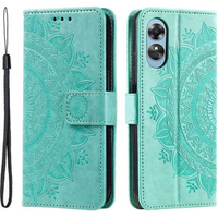 Cu clapetă pentru Oppo A17, Mandala, verde