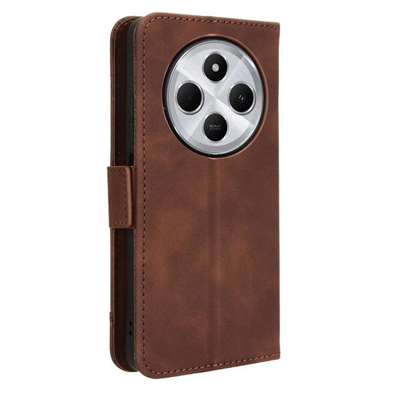 Cu clapetă pentru Xiaomi Redmi 14C / Xiaomi Poco C75, Card Slot, maro