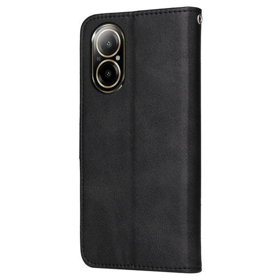 Cu clapetă pentru Realme C67, Leather Wallet, negru