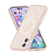 Husă pentru iPhone 17, pentru MagSafe, glitter, aur translucid