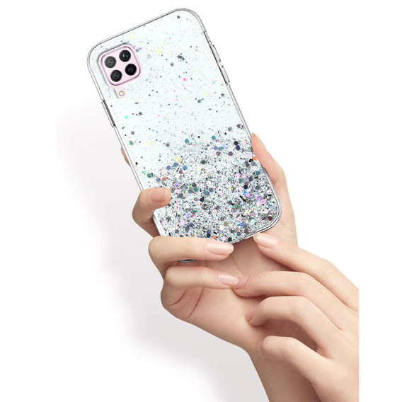 Huse pentru Huawei P40 Lite, Glittery, transparentă