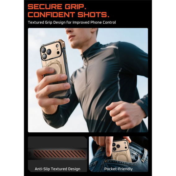 Carcasă Supcase pentru iPhone 17 Pro Max, Unicorn Beetle Grip Mag, Desert Gold