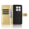Cu clapetă pentru Xiaomi 14T, Crazy Horse Wallet, de aur