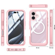 Husă pentru iPhone 16 Plus, Shockproof, cu sticlă, pentru MagSafe, roz