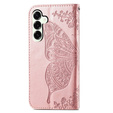 Cu clapetă pentru Samsung Galaxy S25 FE, Butterfly, roz rose gold