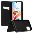 Carcasă pentru Oppo A18 4G / A38 4G, Smart Magnet, negru + sticlă 9H