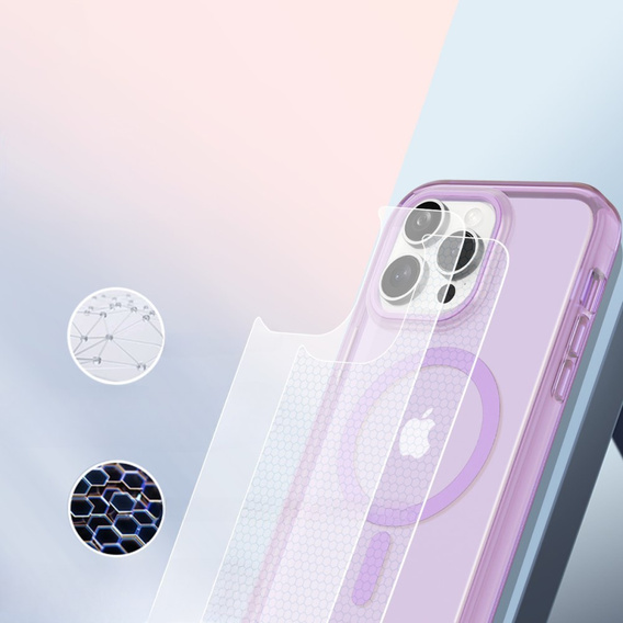 Carcasă pentru iPhone 16 Pro, Shockproof Hybrid, cu folie pentru ecran, pentru MagSafe, violet