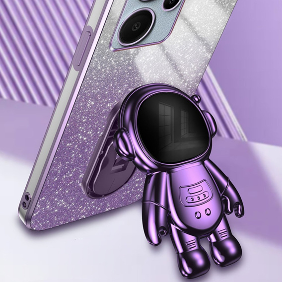Husa pentru Xiaomi Redmi Note 13 Pro+, Glitter Astronaut, violet