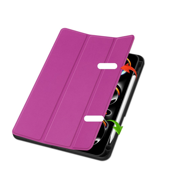 Husă pentru iPad Pro 11" 2024 (5 gen.), Smartcase cu spațiu pentru stylus, violet