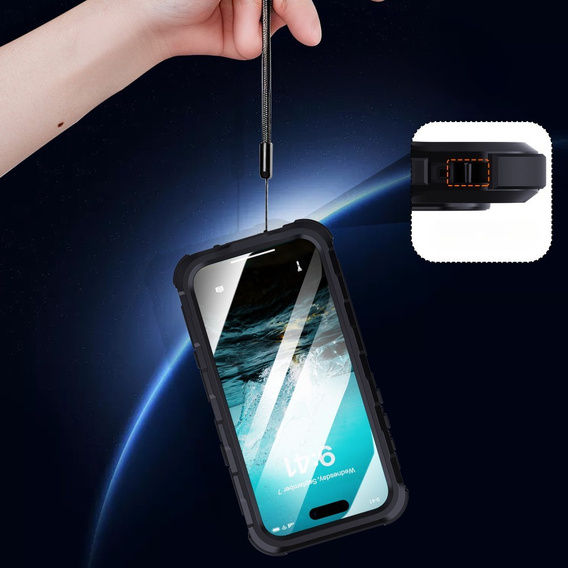 Carcasă impermeabilă IP68 pentru iPhone 16 Pro Max, SHELLBOX MagSafe, negru
