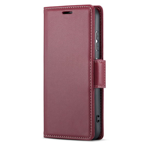 Husă pentru Realme 12 Pro 5G / 12 Pro+ 5G, ERBORD Glossy Litchi, portofel cu clapetă, roșu