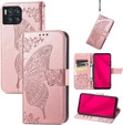 Cu clapetă pentru T Phone 2 Pro 5G, Butterfly, roz rose gold