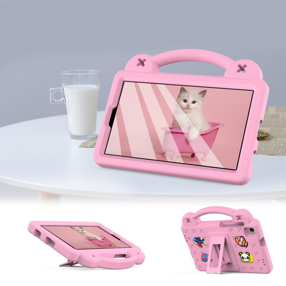 Husă pentru copii pentru Samsung Galaxy Tab A7 Lite 8.7 T220/T225, Cute Patterns, cu suport, roz