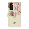 Cu clapetă pentru Huawei P40, Wallet, butterfly, roz