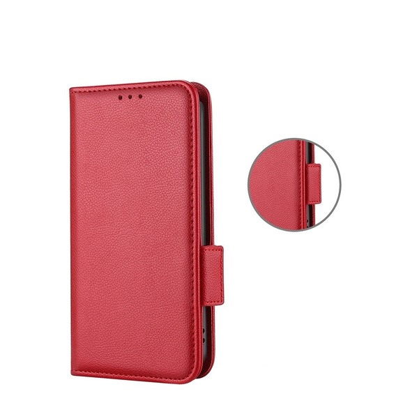 Cu clapetă pentru Xiaomi Redmi Note 12 5G / POCO X5 5G, Wallet Litchi Magnet, roșu