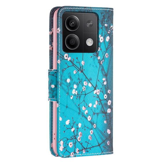 Cu clapetă pentru Xiaomi Redmi Note 13 5G, Wallet, Sakura albastru