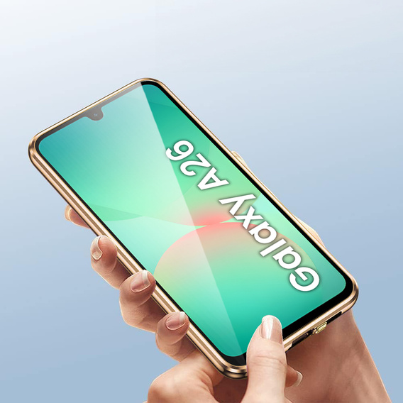 Husa pentru Samsung Galaxy A26, Magnetic Dual Glass, de aur