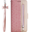 Carcasă cu clapetă pentru Samsung Galaxy A54 5G, Wallet Pocket Zipper Lace, roz
