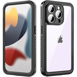 Husă impermeabilă IP68 pentru iPhone 15 Pro Max, Redpepper, negru