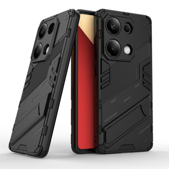 Husa pentru Xiaomi Redmi Note 13 Pro 4G, Military kickstand, negru