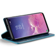 Carcasă flip CASEME pentru Samsung Galaxy S10+ Plus, Waxy Textured, albastru
