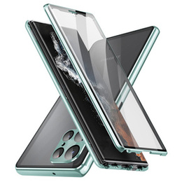 Husa pentru Samsung Galaxy S21 Ultra, Magnetic Dual Glass, verde