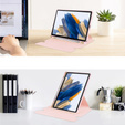 Husă pentru tastatură pentru Samsung Galaxy Tab A9+, Rotary 360° Leather, roz rose gold