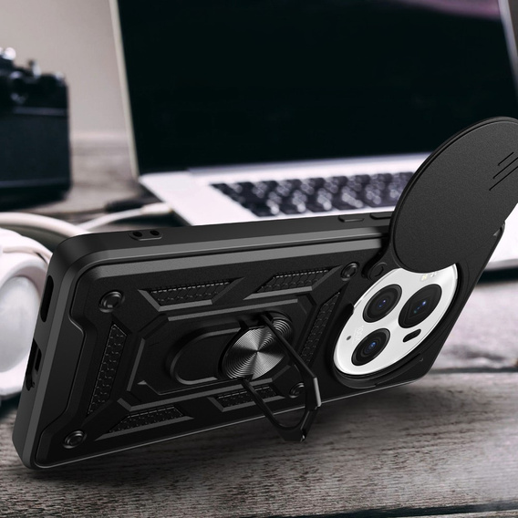 Husă blindată pentru Honor Magic 6 Pro 5G, CamShield Slide, negru