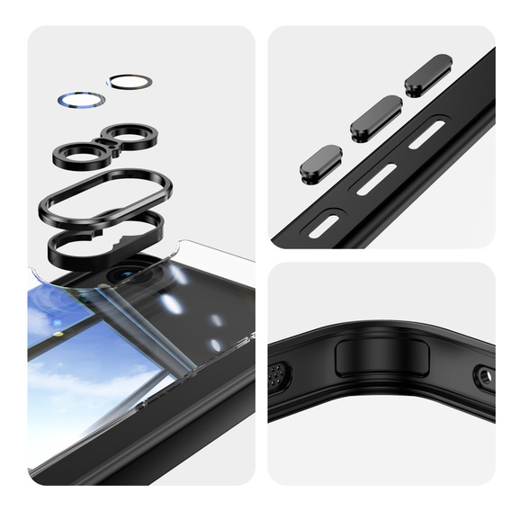 Carcasă pentru Sony Xperia 10 VI, Fusion Hybrid, cu protecție pentru camera foto, transparent / negru