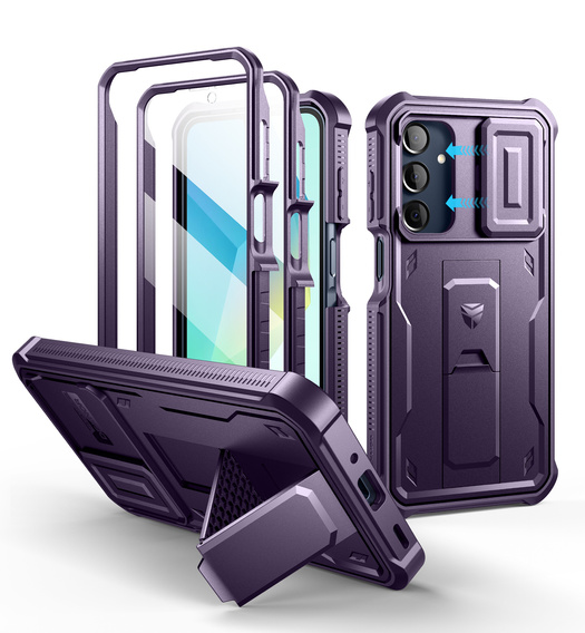 Husă blindată pentru Samsung Galaxy A16, Dexnor Full Body (Two Frames), violet