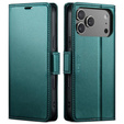 ERBORD Glossy Litchi - geantă de portofel cu clapetă pentru iPhone 17 Pro Max
