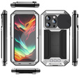 Husă pentru iPhone 15 Pro Max, R-JUST CamShield Slide, armată, de argint / negru