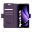 Husă pentru Oppo Reno 13, ERBORD Glossy Litchi, portofel cu clapetă, violet